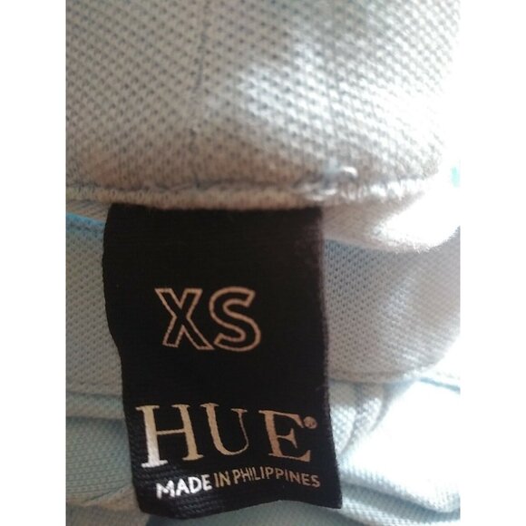 Hue Womens Straight Pull On Pants Low Rise Back Pockets Floral Embroidered Blue - Picture 3 of 7